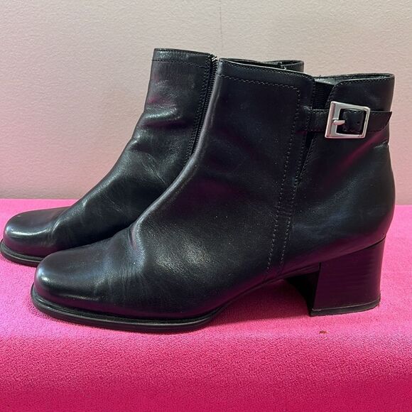 Borelli Diane Black Leather Ankle Boot Size 9 - Picture 2 of 11